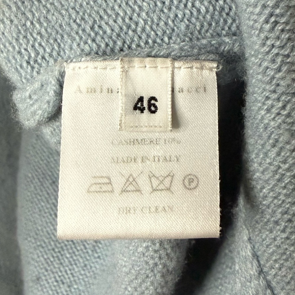 AMINA RUBINACCI Wool Cashmere Blend Baby Blue Open Front Cozy Knit Cardigan - Picture 6 of 8